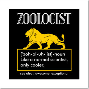 Funny Zoologist Definition Zoology Science Animals Job Posters and Art